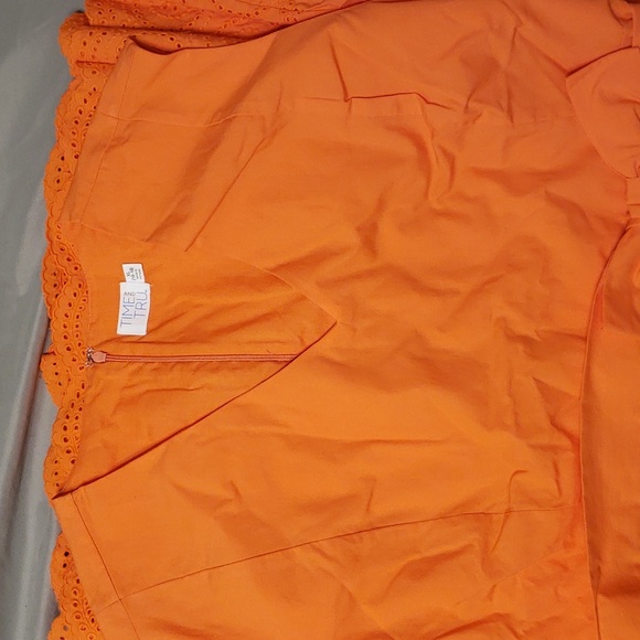 NWT Time and Tru Women's Short Sleeve Eyelet Ruffle Dress with Belt - Picture 5 of 6